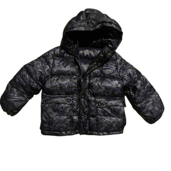 Burberry Other - BURBERRY CAMO PUFFER JACKET BLUE BLACK YOUTH SIZE 5Y